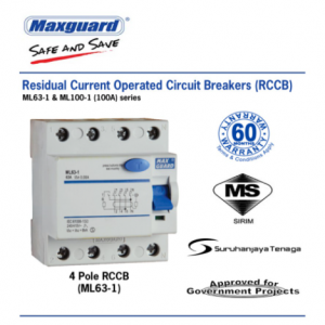 MAXGUARD 40A/ 63A /100A 4Pole 300mA/ 100mA RCCB (ELCB)