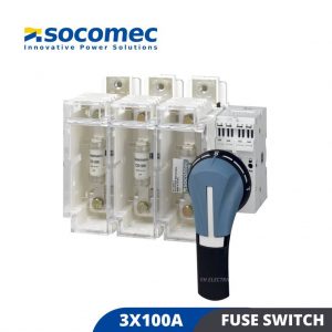 Socomec 100A 3P Fused Switch Disconnector, 22 x 58 mm Fuse Size