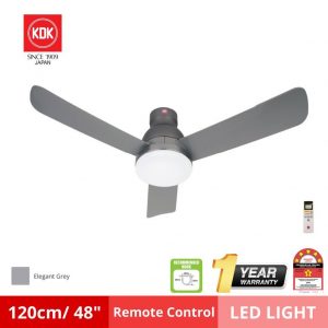 KDK Nikko Jr 120cm/ 48″ inch DC Motor LED Lighting 9 Speed Ceiling Remote Control Fan /kipas siling (K12UX)