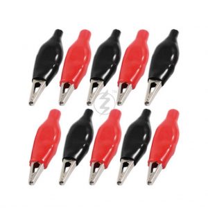 Crocodile Clips Small Red / Black 3.5mm (Battery, test leads, power supply, multimeter)