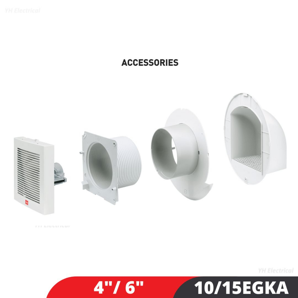 KDK 4" 10EGKA / 6" 15EGKA EZ Fans Wall Mount Propeller Ventilating / Exhaust Fan - Image 4