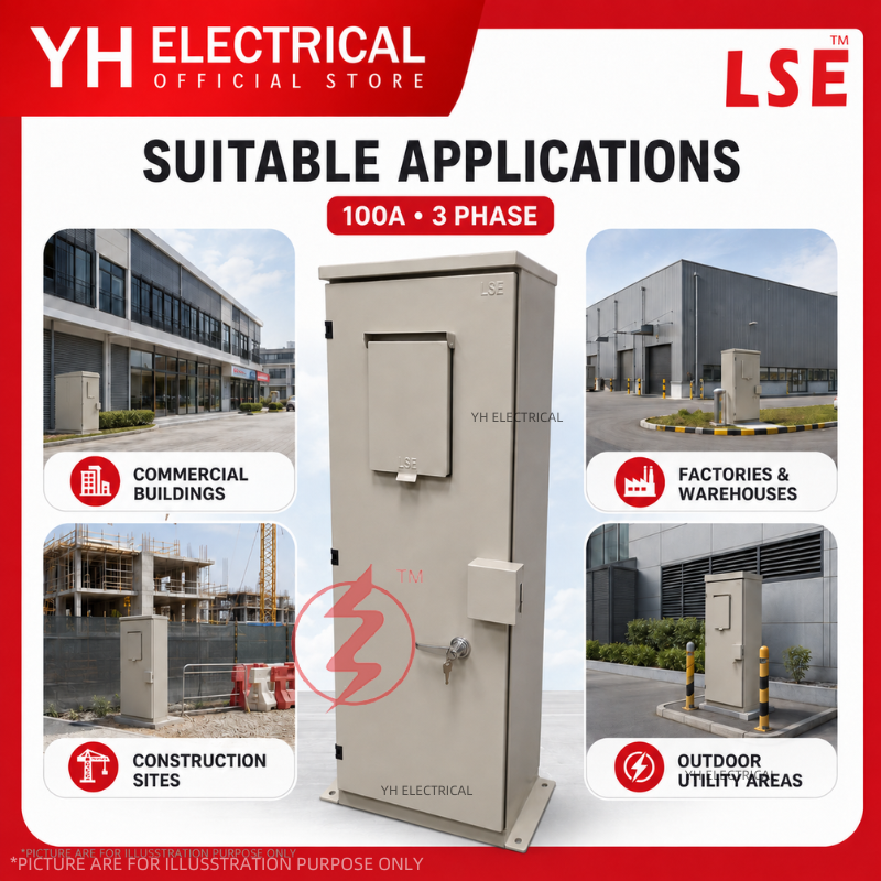 LSE 100A 3 Phase Outdoor KWH Meter Board Metal Box Cabinet 46” x 15” x 10” Lockable Enclosure - Image 3