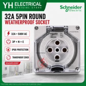 SCHNEIDER ELECTRIC WPS 32A 5 PIN ROUND SOCKET S56SO532GY IP66